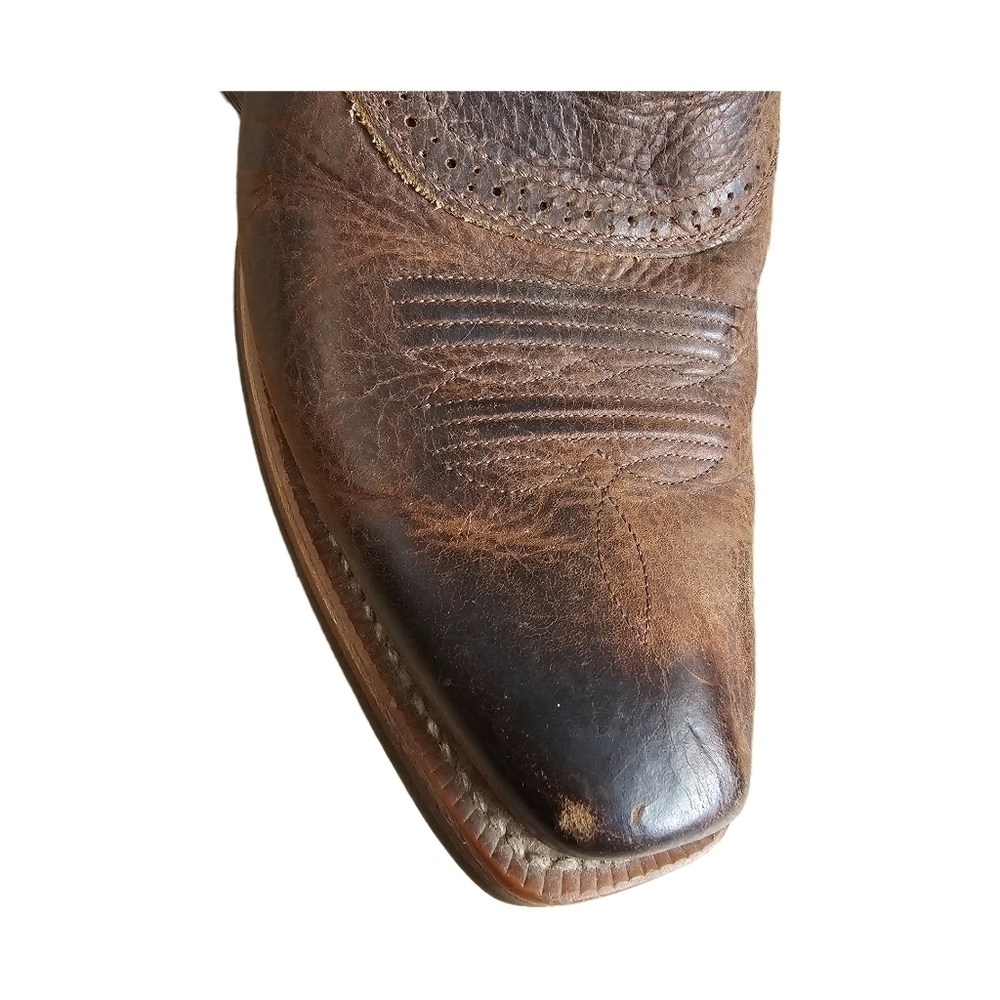 Ariat leather brown western square toe boots - Picture 12 of 15